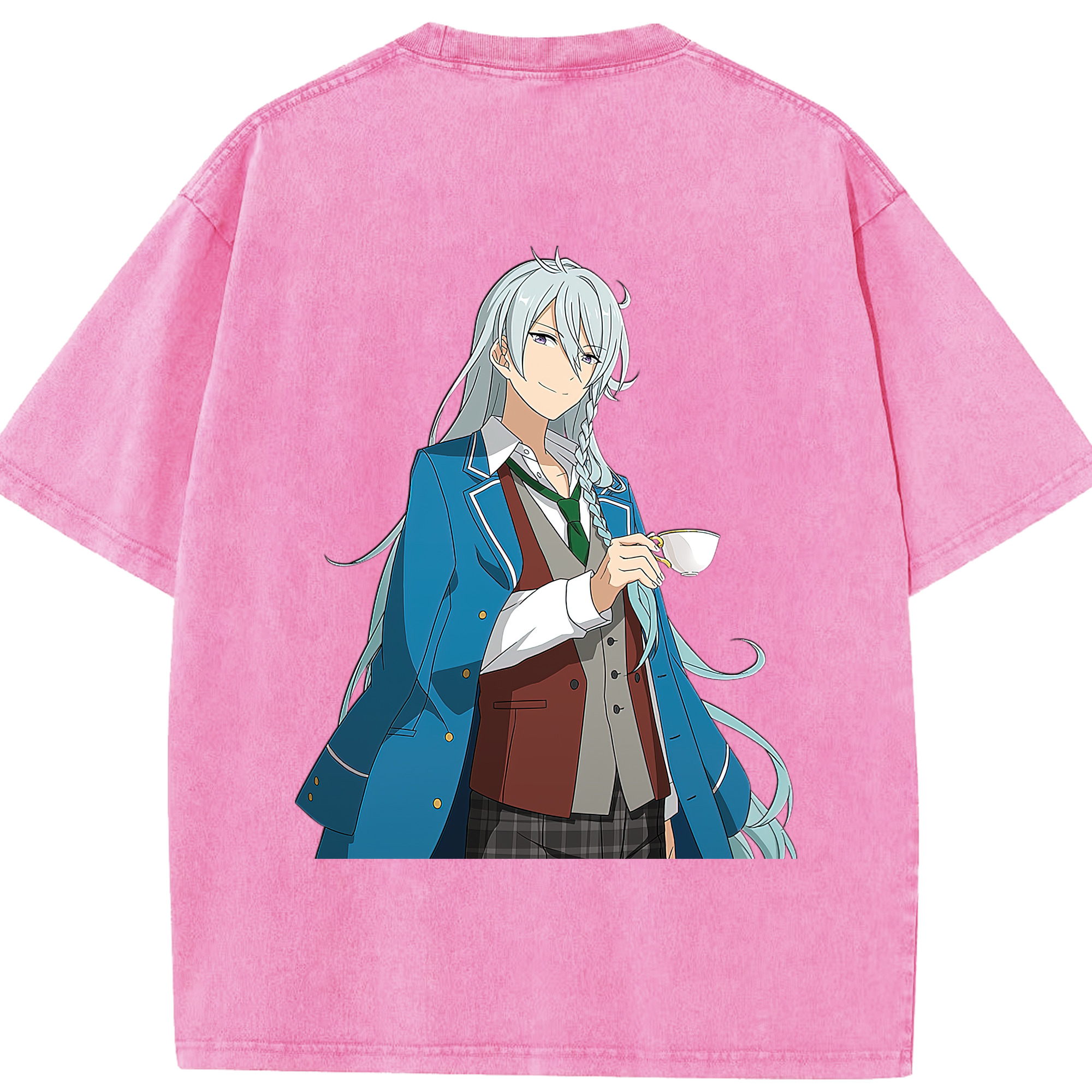 （画像用） あんさんぶるスターズ! Ensemble Stars 綿100% ヴィンテージ風 半袖Tシャツ（背面プリント）